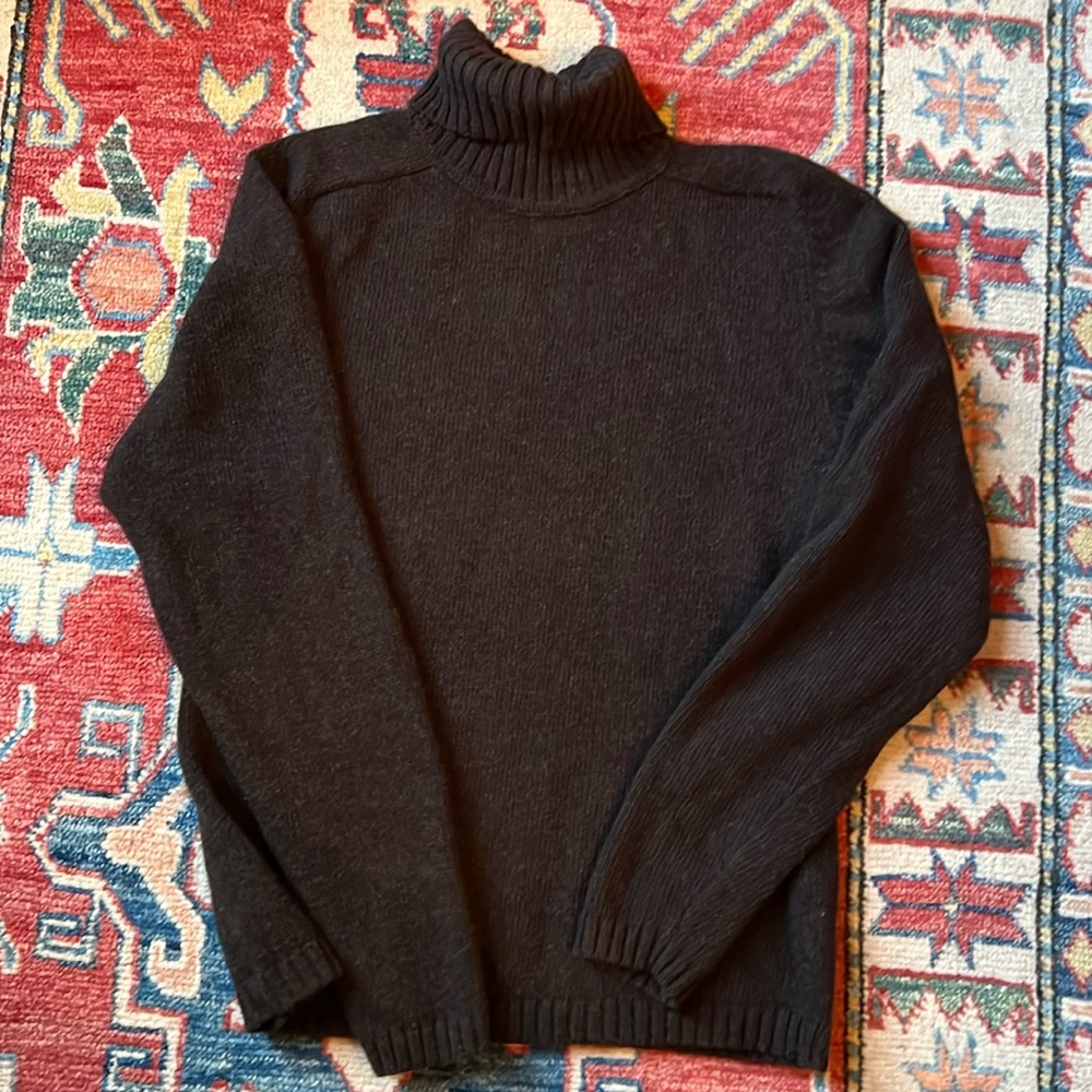 Dark Brown Wool Turtle Neck Sweater - image 1